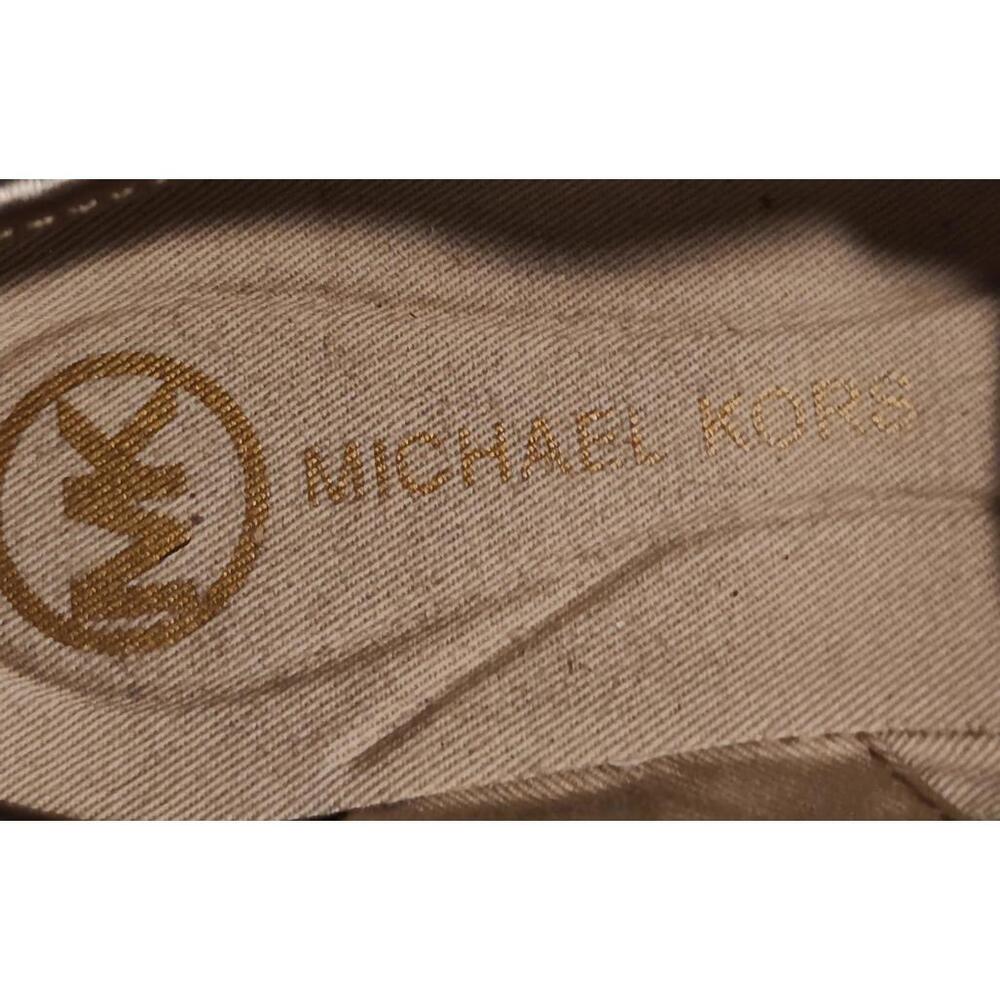 Michael Kors Keaton‎ Logo Lace-Up Sneakers | Gold MK Monogram | Women's Size 6 - Picture 8 of 9